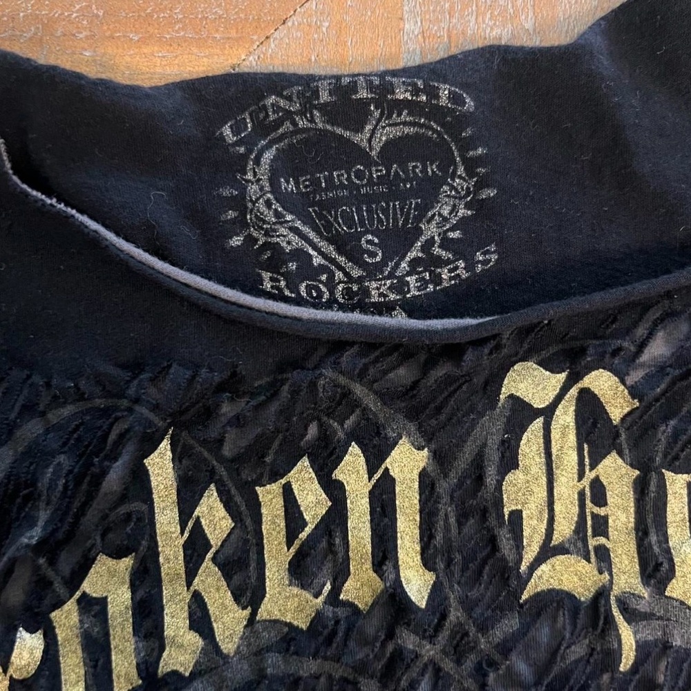 United Rockers Black distressed‎ Tee size Small View 5